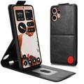 Nothing CMF Phone 2 Pro lodret flip-etui med stativ - sort