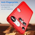 Nothing Phone (3) Børstet TPU Cover - Karbonfiber - rød