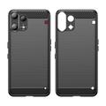 Nothing Phone (3a) Lite Børstet TPU Cover - Karbonfiber - Sort
