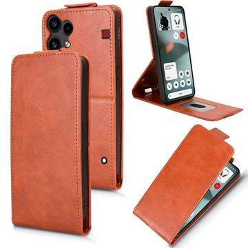 Nothing Phone (3a) Lite lodret flip-etui med stativ - Brun