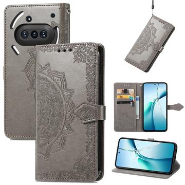 Nothing Phone (3a) Mandala Series Etui med Pung - Grå