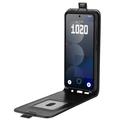 Nothing Phone (3a) Pro Vertikal Flip Taske med Kortholder - Sort