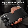 Nothing Phone (4a) Børstet TPU Cover - Karbonfiber - Sort