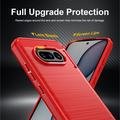 Nothing Phone (4a) Børstet TPU Cover - Karbonfiber - rød