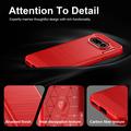 Nothing Phone (4a) Børstet TPU Cover - Karbonfiber - rød