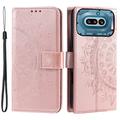 Nothing Phone (4a) Mandala Etui med Pung med håndledsrem - lyserød