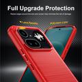 Nothing Phone (4a) Pro Børstet TPU Cover - Karbonfiber - rød