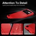 Nothing Phone (4a) Pro Børstet TPU Cover - Karbonfiber - rød