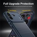 Nothing Phone (4b) Børstet TPU Cover - Karbonfiber - blå