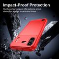 Nothing Phone (4b) Børstet TPU Cover - Karbonfiber - rød