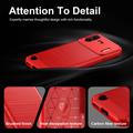 Nothing Phone (4b) Børstet TPU Cover - Karbonfiber - rød