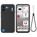 Nothing Phone (4b) Flydende silikone cover med håndrem - Sort