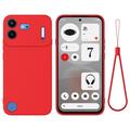 Nothing Phone (4b) Flydende silikone cover med håndrem - Rød