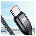 Nylonflettet Universal 4-i-1 USB-kabel - 66W, 2m - Sort