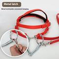 Nylon ridehalsbånd med snor - 1.3m - rød