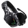 ONIKUMA K20 Camouflage Gaming Headset PS4-hovedtelefoner med mikrofon/led-lys - mørkegrå
