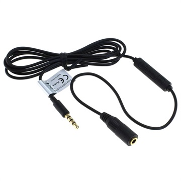 OTB 3.5mm Audio Forlængerkabel med Mikrofon - 125cm - Sort