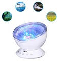 Ocean Wave Projektor med Farverige LED Nattelampe - Hvid