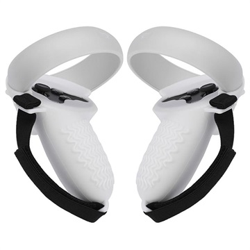 Oculus Quest 2 Svedtæt Grip Covers med Rem - Hvid