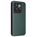 OnePlus 10T/Ace Pro Flip Cover - Karbonfiber - Grøn