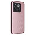 OnePlus 10T/Ace Pro Flip Cover - Karbonfiber - Rødguld