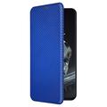 OnePlus 12 Flip Cover - Karbonfiber - Blå