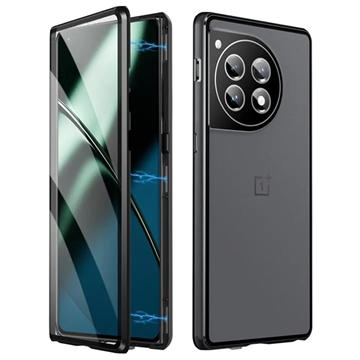 OnePlus 12 Magnetisk Cover med Hærdet Glas - Sort