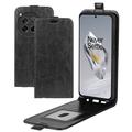 OnePlus 12 Vertikal Flip Taske med Kortholder - Sort