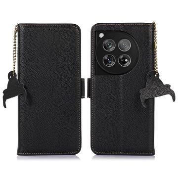 OnePlus 12 Læderpung med RFID - Sort