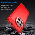 OnePlus 12R/Ace 3 Børstet TPU Cover - Karbonfiber - Rød