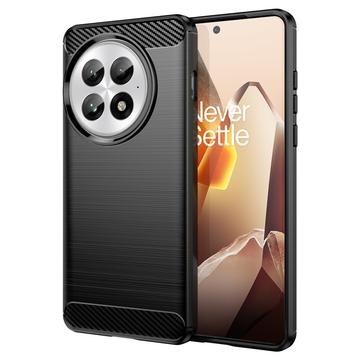 OnePlus 13 Børstet TPU Cover - Karbonfiber - Sort