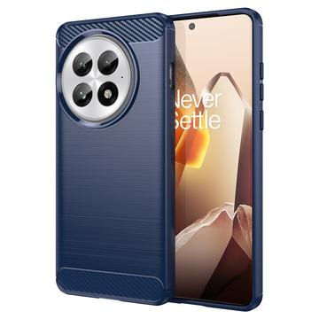 OnePlus 13 Børstet TPU Cover - Karbonfiber - Blå