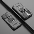 OnePlus 13T/13s Roterende Ring Hybrid Cover med Kameraskjold - Sort
