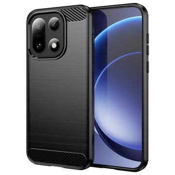OnePlus 15 Børstet TPU Cover - Karbonfiber - Sort