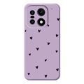 OnePlus 15 Slim TPU-cover med hjertemønster - Lilla / Sort