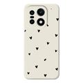 OnePlus 15 Slim TPU-cover med hjertemønster - hvid / sort