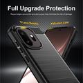 OnePlus 15T Børstet TPU Cover - Karbonfiber - Sort
