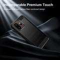 OnePlus 15T Børstet TPU Cover - Karbonfiber - Sort