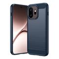 OnePlus 15T Børstet TPU Cover - Karbonfiber - blå