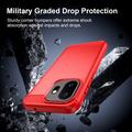 OnePlus 15T Børstet TPU Cover - Karbonfiber - rød