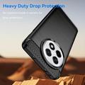 OnePlus Ace 5/5 Pro/13R Børstet TPU Cover - Karbonfiber - Sort