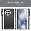 OnePlus Ace 5/5 Pro/13R Børstet TPU Cover - Karbonfiber - Sort