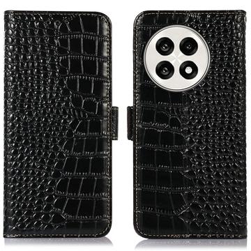 OnePlus Ace 5/5 Pro/13R Crocodile Series Læderpung med RFID - Sort