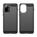 OnePlus Ace 6/6T/15R Børstet TPU Cover - Karbonfiber - Sort