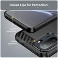 OnePlus Ace 6/6T/15R Børstet TPU Cover - Karbonfiber - Sort