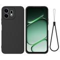 OnePlus N6 Flydende silikone cover med håndrem - Sort