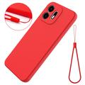 OnePlus N6 Flydende silikone cover med håndrem - Rød