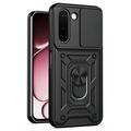OnePlus N6x Roterende Ring Hybrid Cover med Kameraskjold - Sort