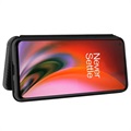 OnePlus Nord 2 5G Flip Cover - Karbonfiber - Sort