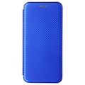 OnePlus Nord 2 5G Flip Cover - Karbonfiber - Blå